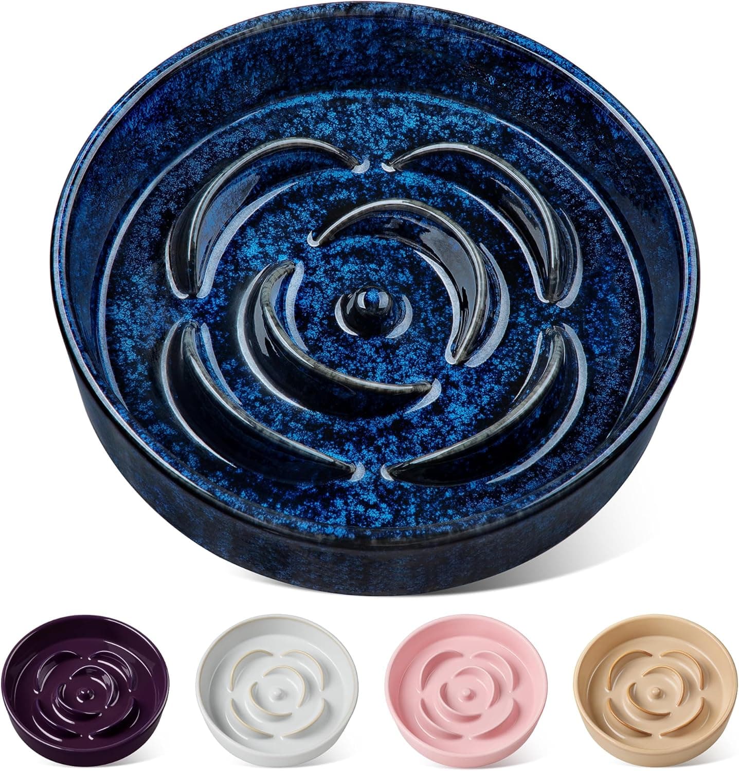 Slow Feeder Dog Bowl, 1.5 Cups Ceramic Slow Feeder for Medium Breed, Puzzle Maze Dog Food Bowl for Fast Eater, photo 1 of 10