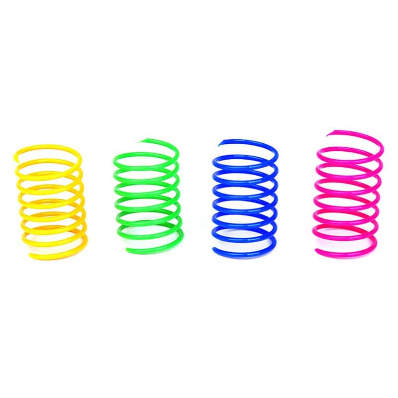 Cat Spiral Spring,4 Pc Cat Creative Toy to Kill Time and Keep Fit Interactive Cat Toy Sturdy Heavy Plastic Spring Colorful Springs, photo 1 of 5