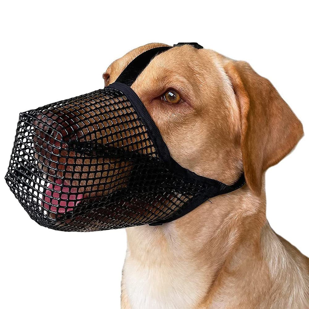 2 Pcs Breathable Mesh Dog Muzzle - Anti-Barking, Biting & Chewing - Adjustable & Comfortable Nylon Muzzle for Dogs