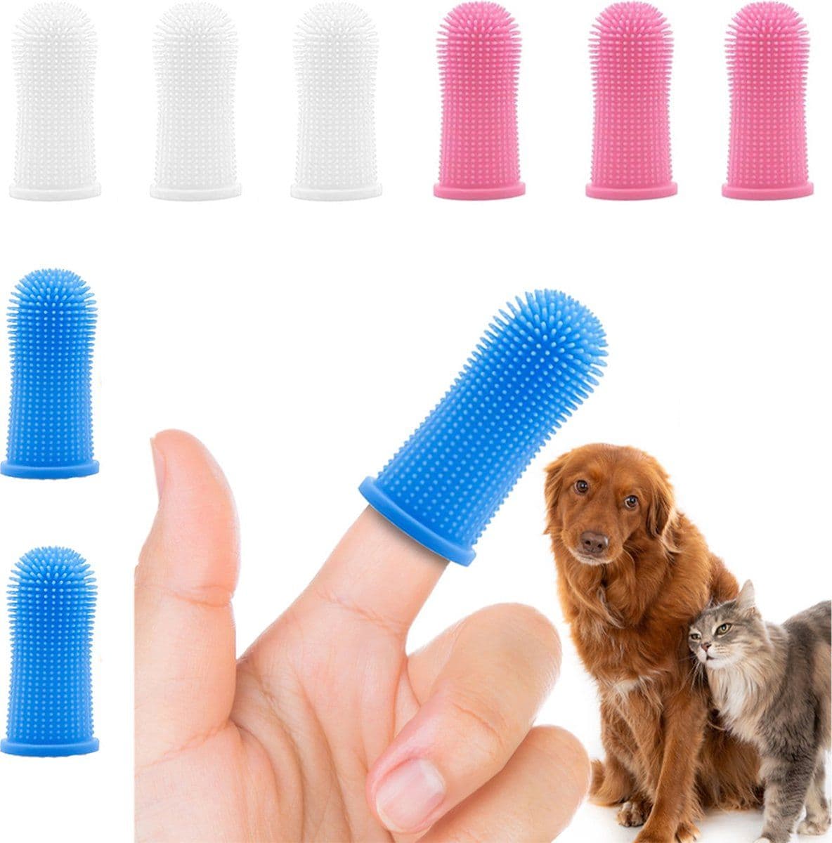 9-Piece Dog and Cat Toothbrush Set with Finger Toothbrushes, photo 1 of 6