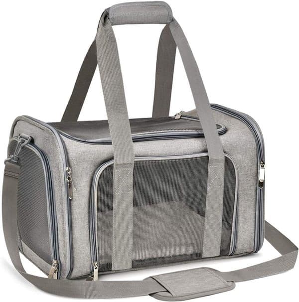 Soft‑Sided Pet Carrier Bag, Airline Approved Dog Carrier, L Size Collapsible Pet Travel Basket for Small Dogs, Cats, Puppies and Rabbits, photo 1 of 6