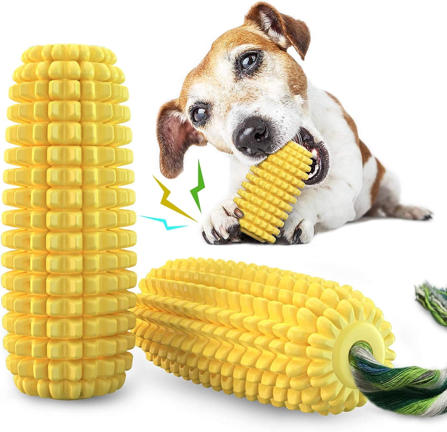 Dog Chew Toys for Aggressive Chewers, Indestructible Tough Durable Squeaky Interactive Dog Toys, Puppy Teeth Chew Corn Stick Toy for Small Medium Large Breed, photo 1 of 7