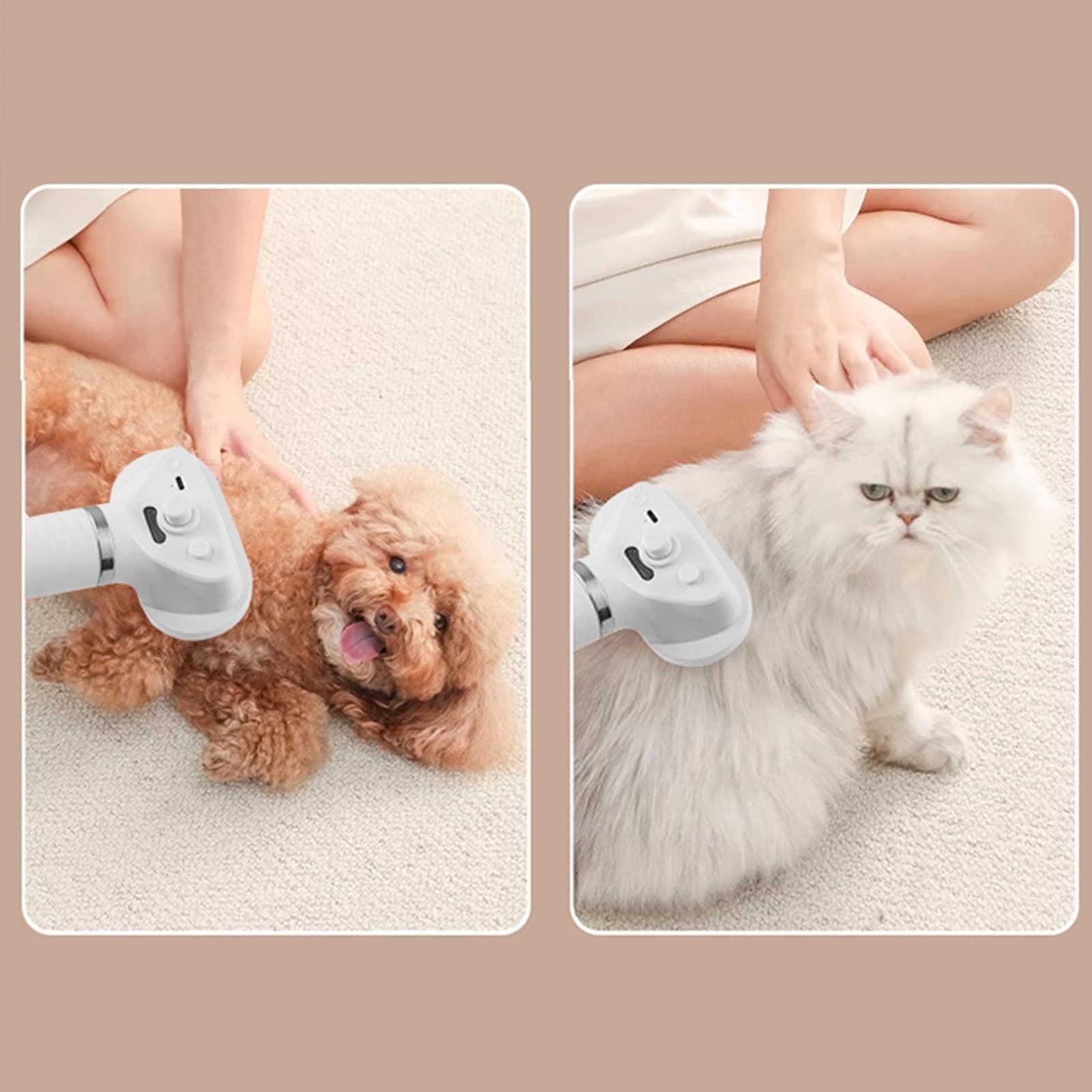 Pet Comb Three Temperature Settings Plug Dog Steamy Brush with Detachable Comb Head Pet Supplies white, photo 1 of 4