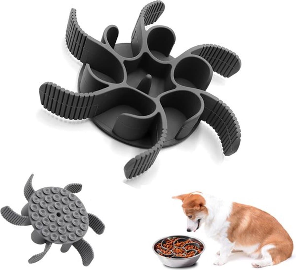 Anti-Gulp Bowl for Dogs and Cats - Anti-Gulp Dog Food Bowl - Slow Feeder - Slow Bowl Eat Slow - Anti-Gulp Feeding Mat - Dog Bowl - Dog Food Bowl - Dog Food - Dogs - Pet Food Bowl - Healthy Food for Small to Large Dogs - Black, photo 1 of 5
