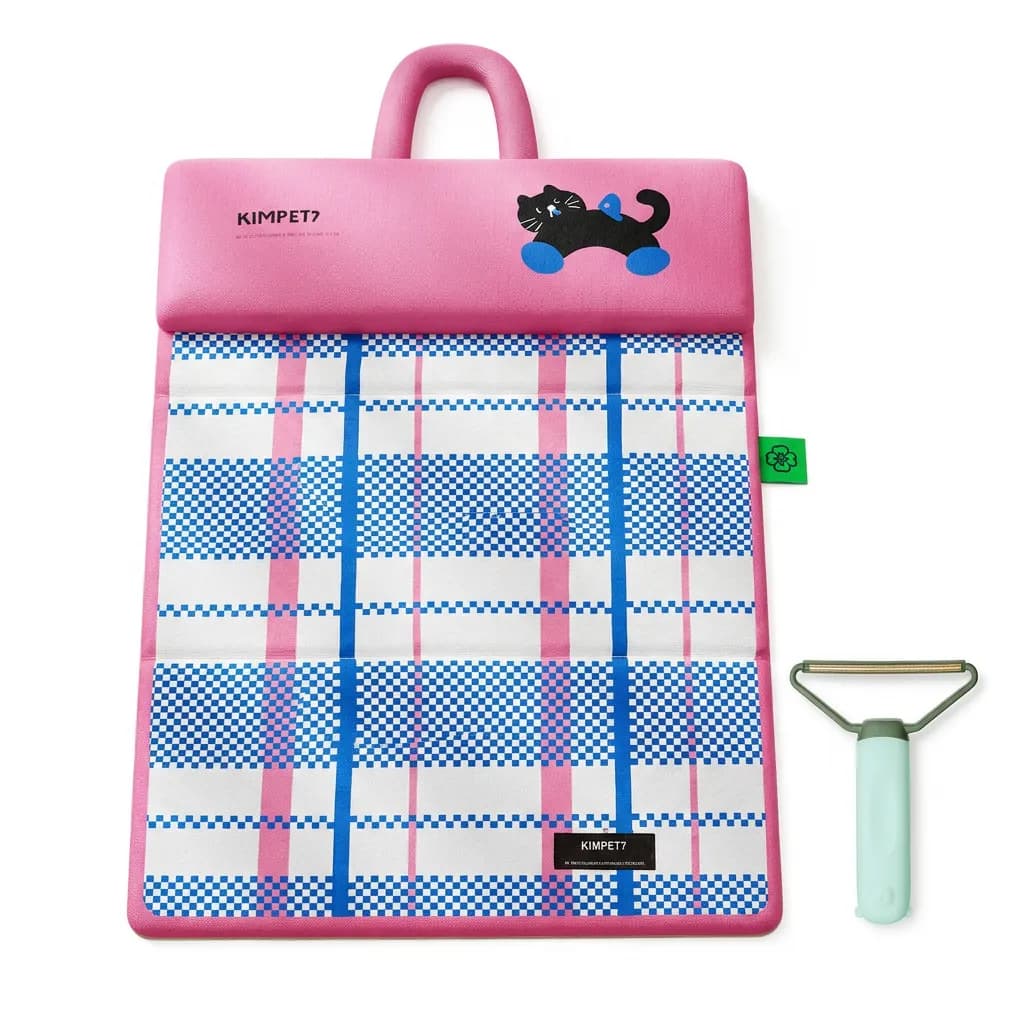 Foldable Pet Cooling Mat and Green Pet Hair Cleaner Set - Double-Sided Dog Bed Pad with Fabric Hair Removal Tool, photo 1 of 10