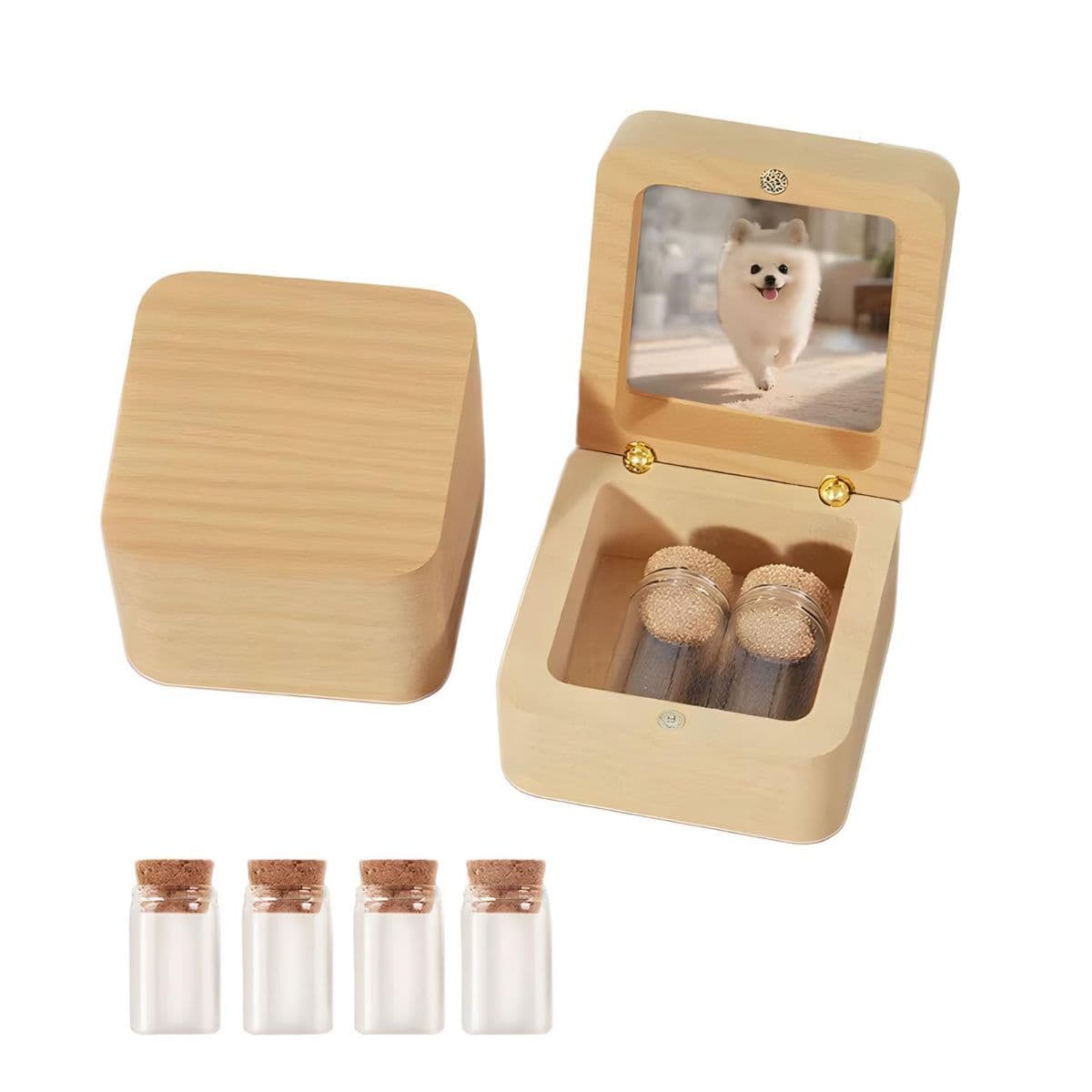 Wooden Memory Chest for Pet Coats and Infant Hair Preservation Wooden Pet Artifact Box, photo 1 of 10