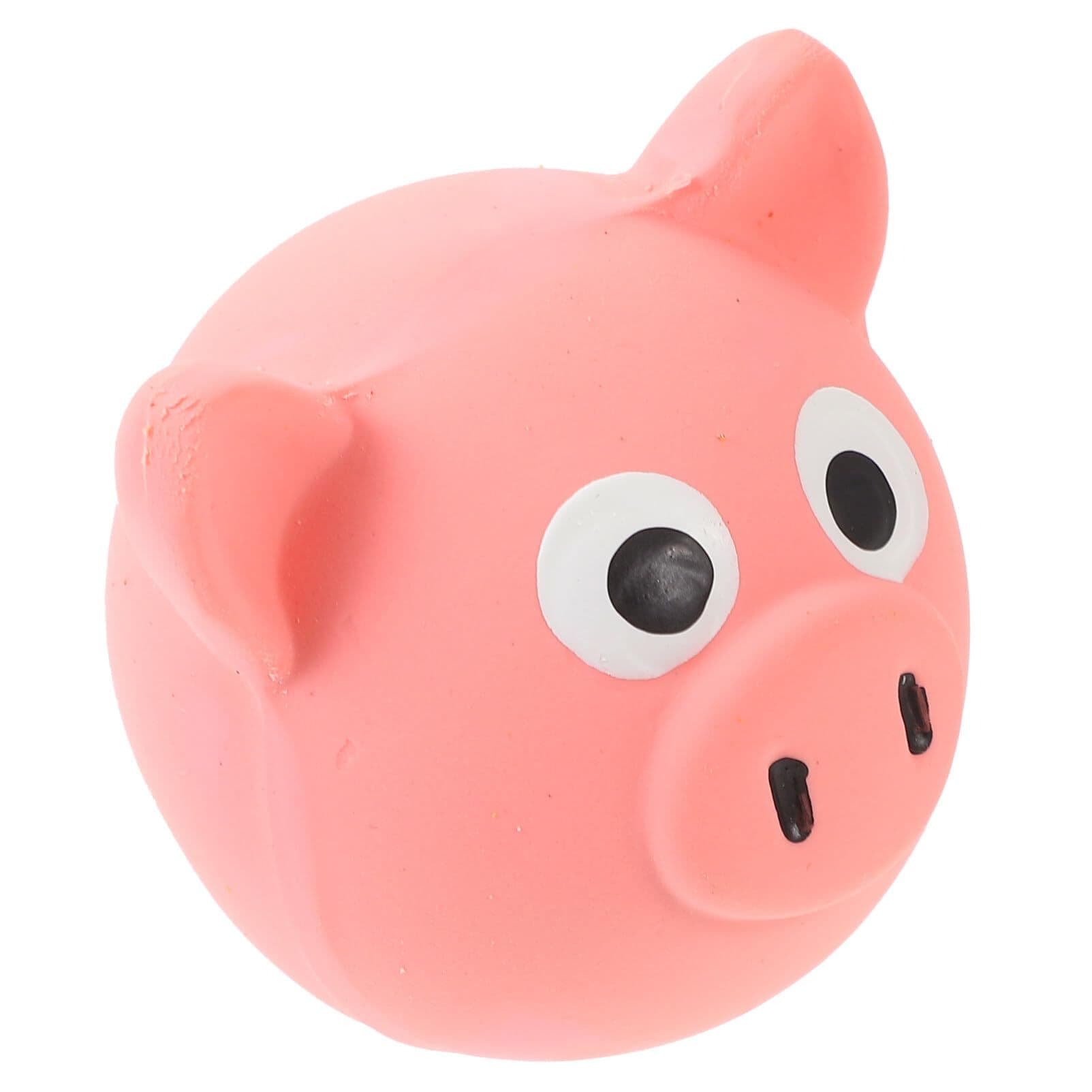 Dog Pig Head Toys Squeaky Dog Ball Toys Latex Ball Dog Interactive Toys Dog Squeaky Animal Biting Toys for Small Pet, photo 1 of 5