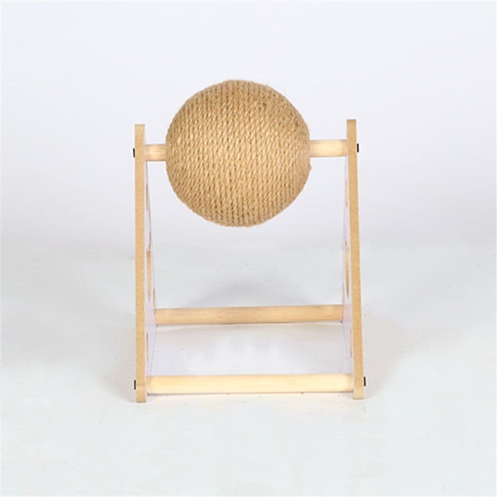 Cat Scratcher Toy,Natural Sisal Rope Cat Scratching Ball Scratcher Toy with Ball for Cats& Kittens&Dogs&Puppy, Interactive Solid Wood Scratcher Pet Toy (large size), photo 1 of 5