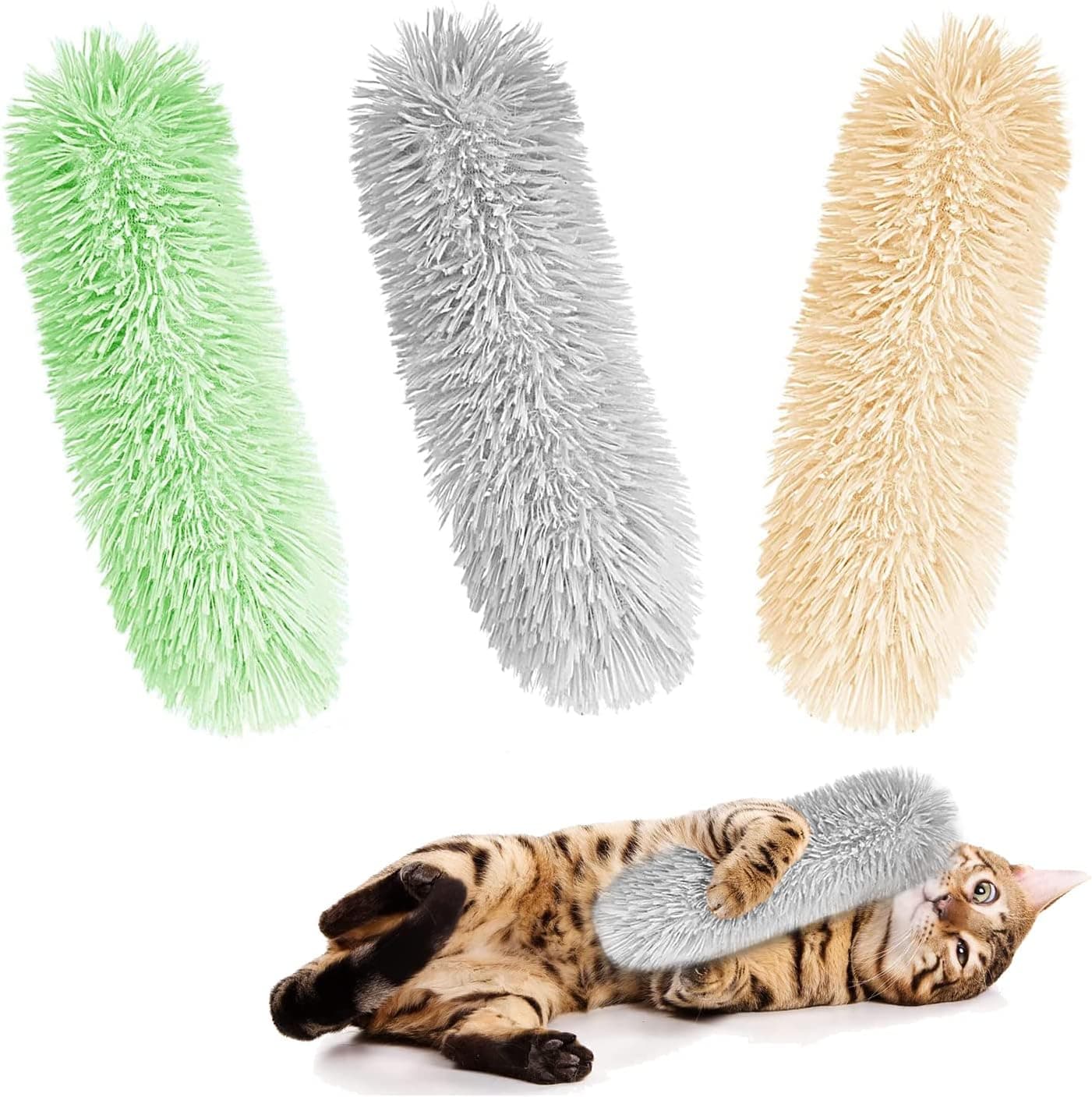 3-pack catnip toys for adult indoor kittens - interactive plush cat toys with built-in catnip and sounds - small, photo 1 of 6