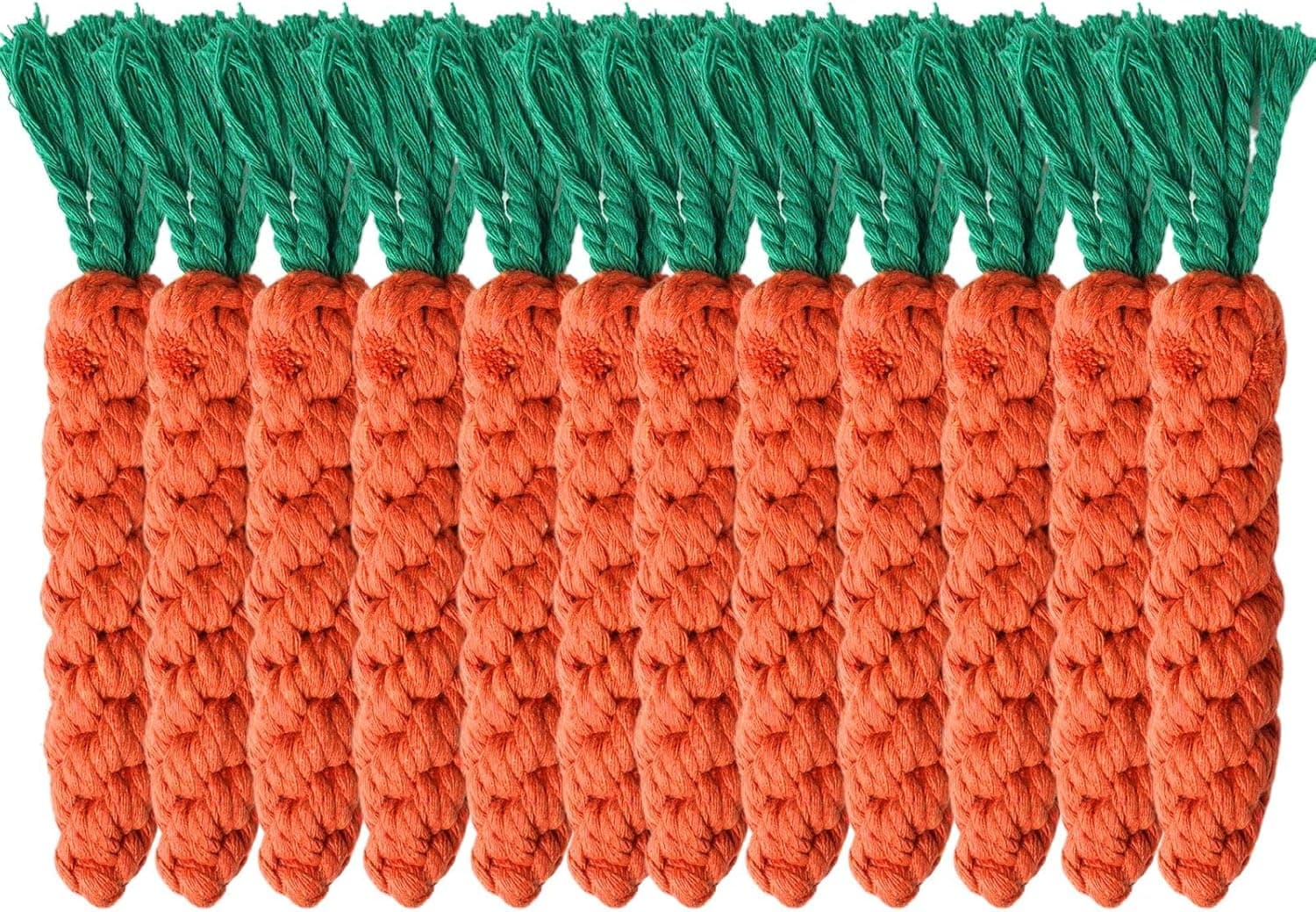 12 PCS Carrot Dog Rope Toys for Dogs, Durable Chew Toys for Aggressive Chewers, Entertainment & Interaction, Teeth Cleaning and Chewing, All-Cotton, photo 1 of 7