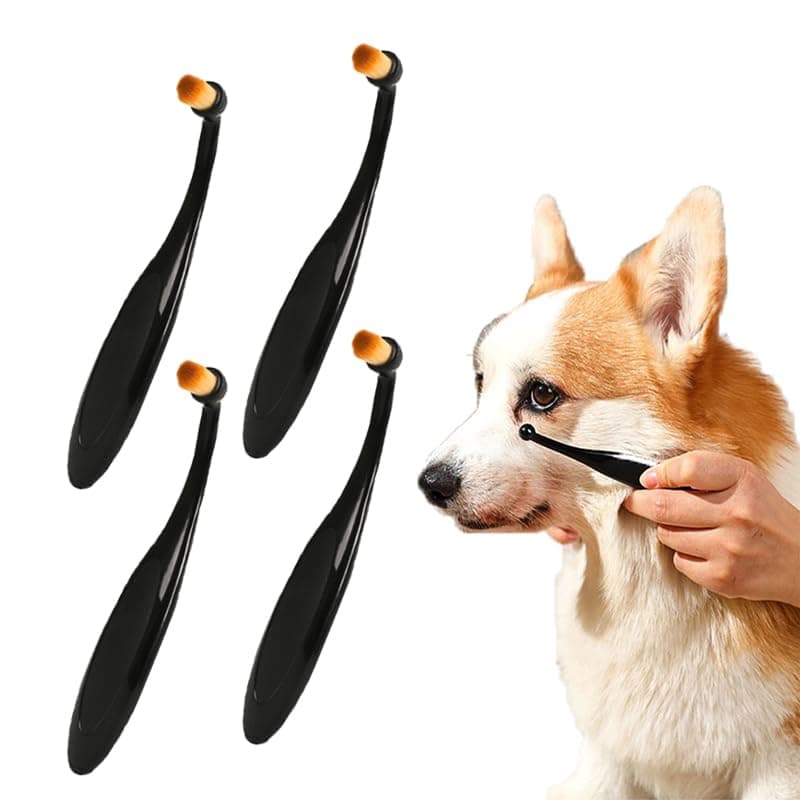 4 Pack Black Pet Tear Stain Remover Brush with Ergonomic Handle and Washable Bristles, photo 1 of 6