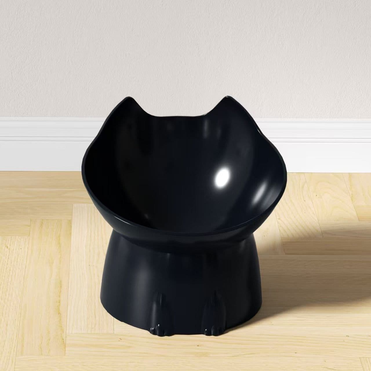 Raised Cat Bowl with Long Ears - Large Capacity Tilted Pet Food Bowl for Cats Dogs - Anti-Spill Elevated Feeding Dish