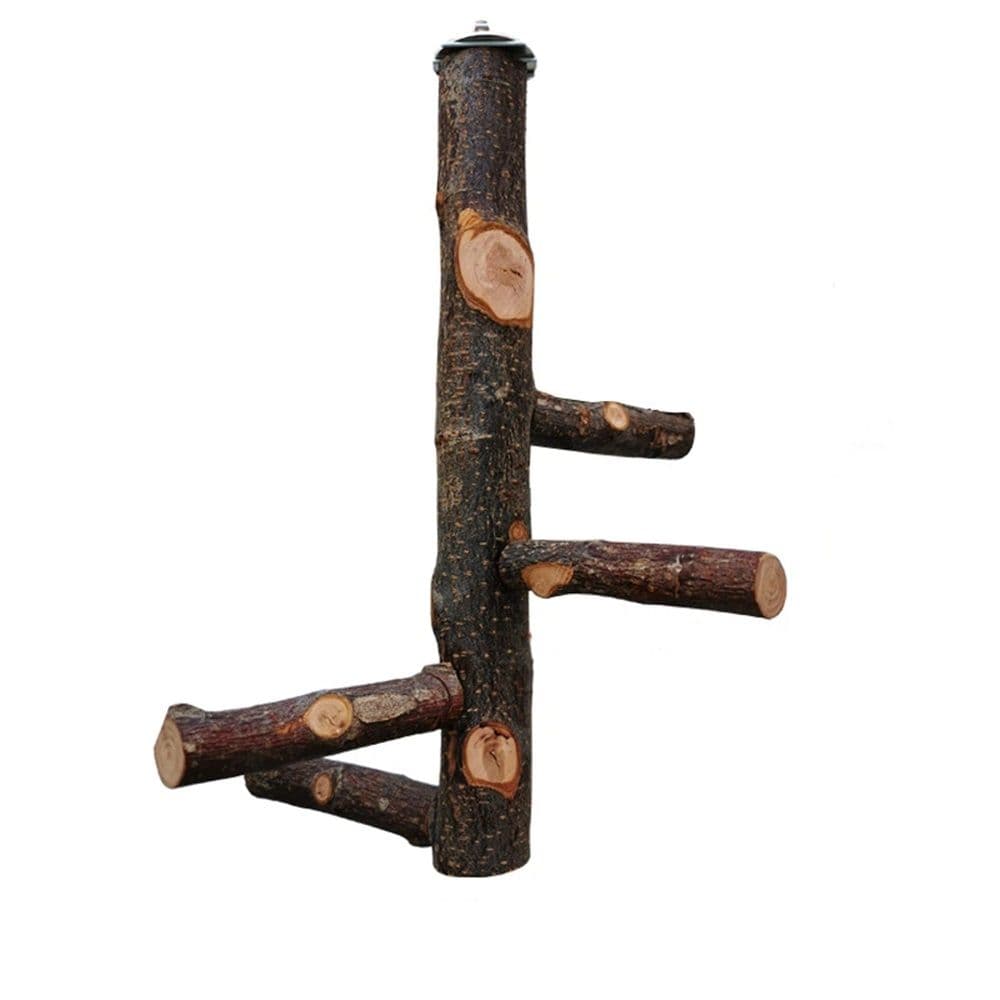 Bird perch bracket toy, natural wooden parrot perch birdcage, branch perch parrot, macaw, sparrow, love bird accessories, rotating stand, photo 1 of 5
