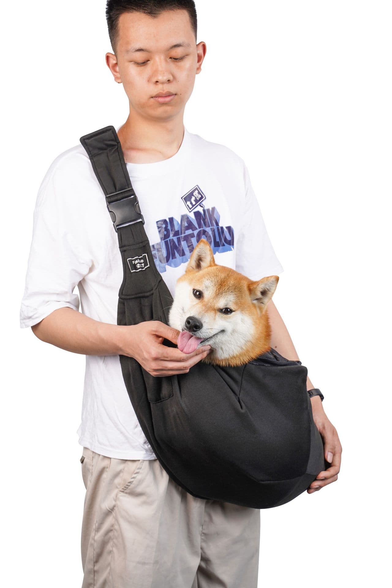 Breathable Pet Sling Carrier for Small Dogs & Cats - Adjustable Hands-Free Travel Pouch with Safety Leash & Pocket