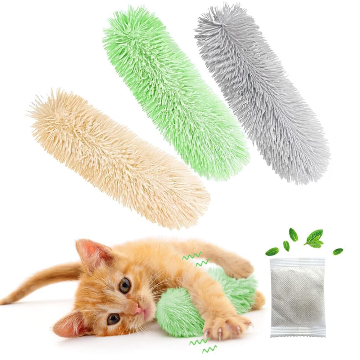 3-Piece Cat Toys Interactive Cat Toys Cat Pillow Toys Catnip Toys Indoor Cat Toys Soft, photo 1 of 6