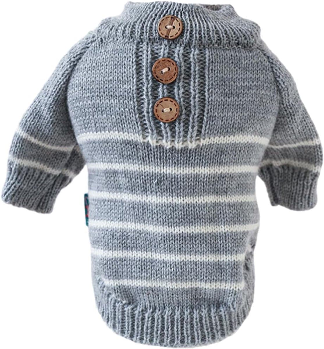 Dog Coat - Dog Sweater - Dog Jumpsuit - Cat Overalls - Striped Puppy Sweater Coat - Puppy Pyjamas - Dog Sweatshirt - Perfect for Party Costumes - Grijs - Party Decoration - Christmas - Size XL, photo 1 of 5