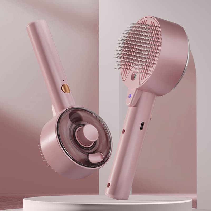 Pet Grooming Spray and Massage Brush | One-Click Hair Removal Comb for Cats & Dogs | UV Sterilization for Mites Control