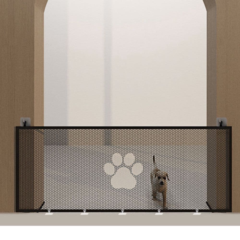 No DrillingGate Home Use Black PVCIsolation Fence Anti Climb Dog Cat Safy Barrier with Adjustable for Staircase Entrance Doorway Indoor Home for Small Medium Large Dogs Cats Supplies, photo 1 of 5