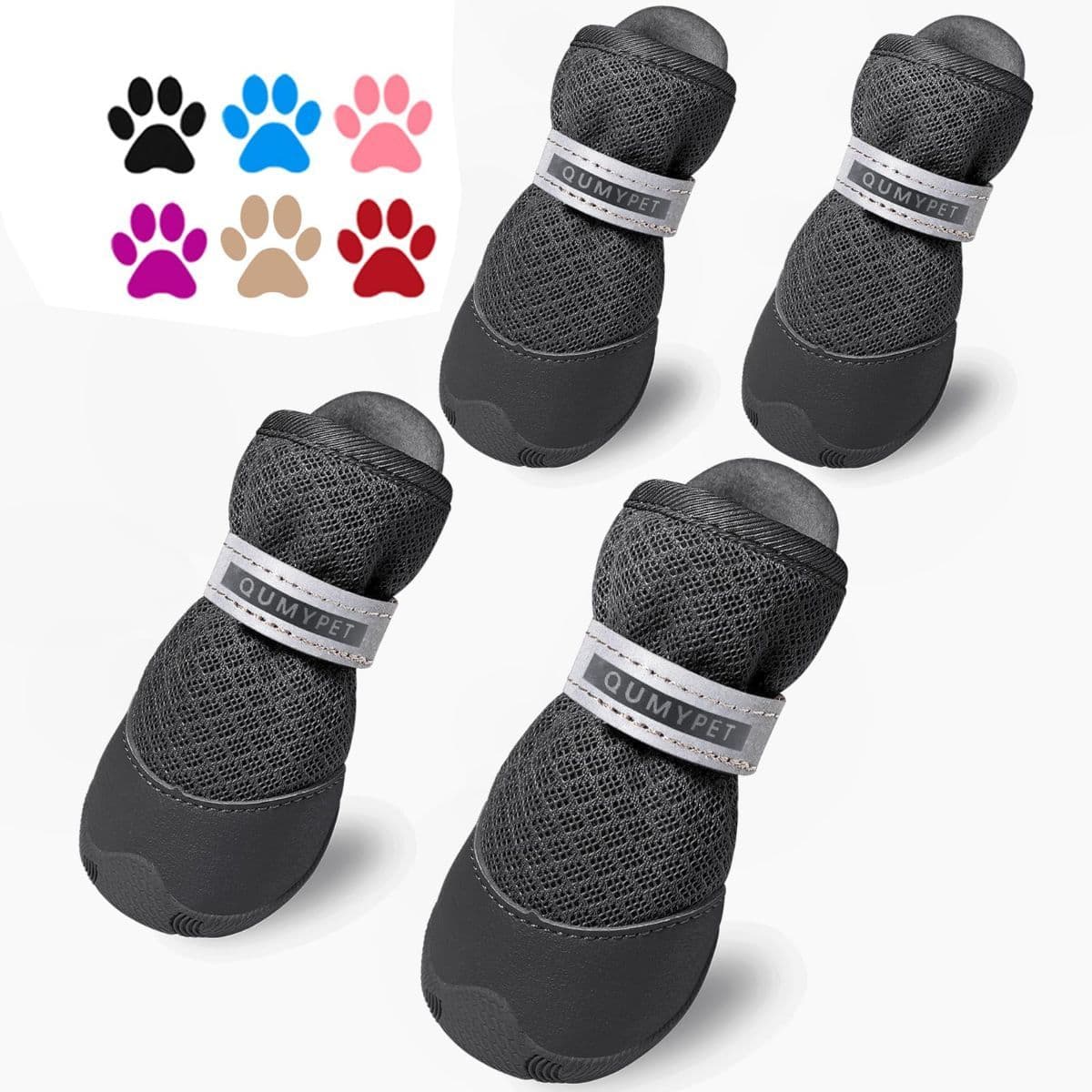 Dog Shoes for Small Dogs Hot Pavement Puppy Dog Boots & Paw Protectors | Small Medium Dog Summer Shoes, Soft Anti-Slip Rubber Sole, Mesh Breathable Dog Booties for Hardfloors, Walking Running