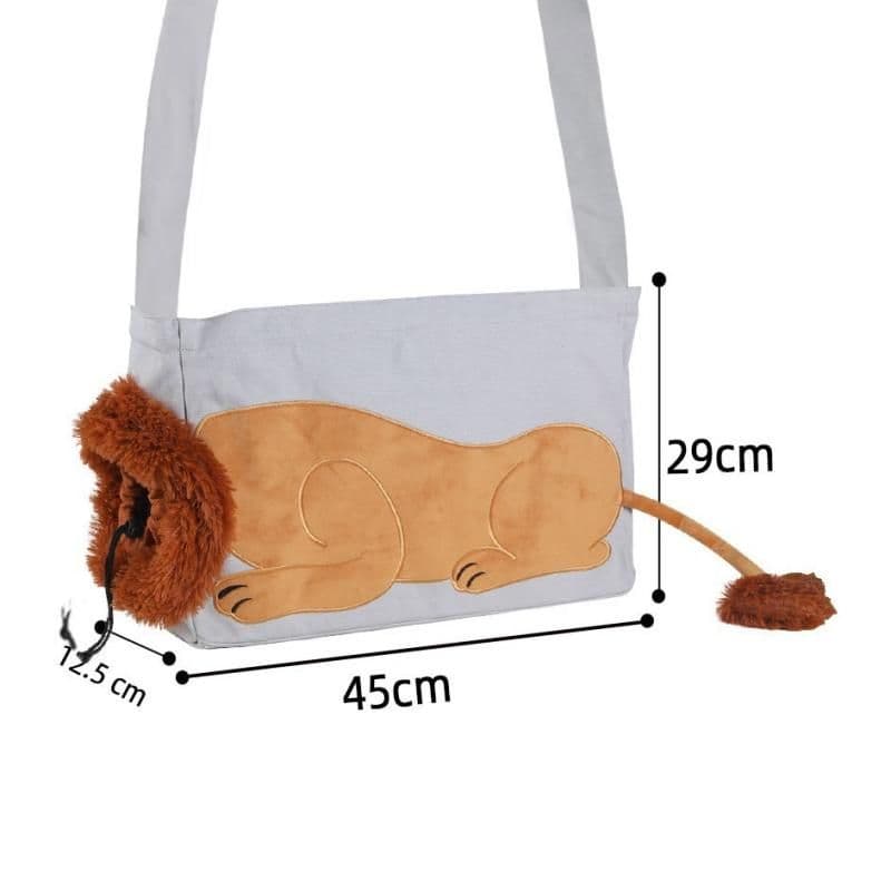 Lion Style Canvas Pet Carrier Bag