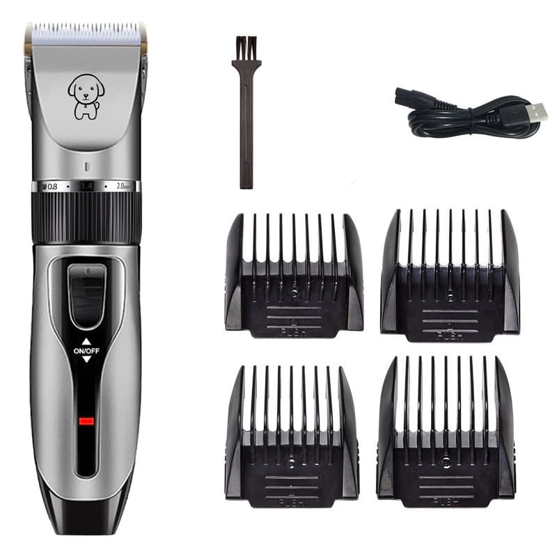 K5 Lightweight Pet Precision Grooming Clipper - USB Rechargable, Low Noise Dog & Cat Hair Trimmer with 5-Level Adjustable Titanium Ceramic Blade & 4*Guide Combs