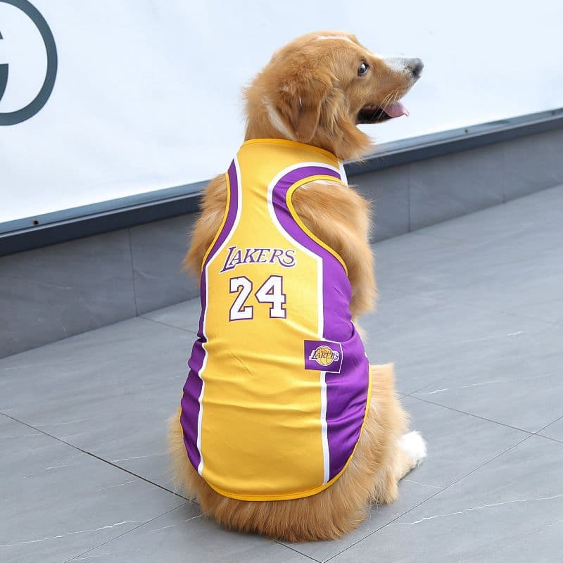 Pet Vest Dog Cat Soccer Jersey Polyester - Purple Yellow 24 Lakers