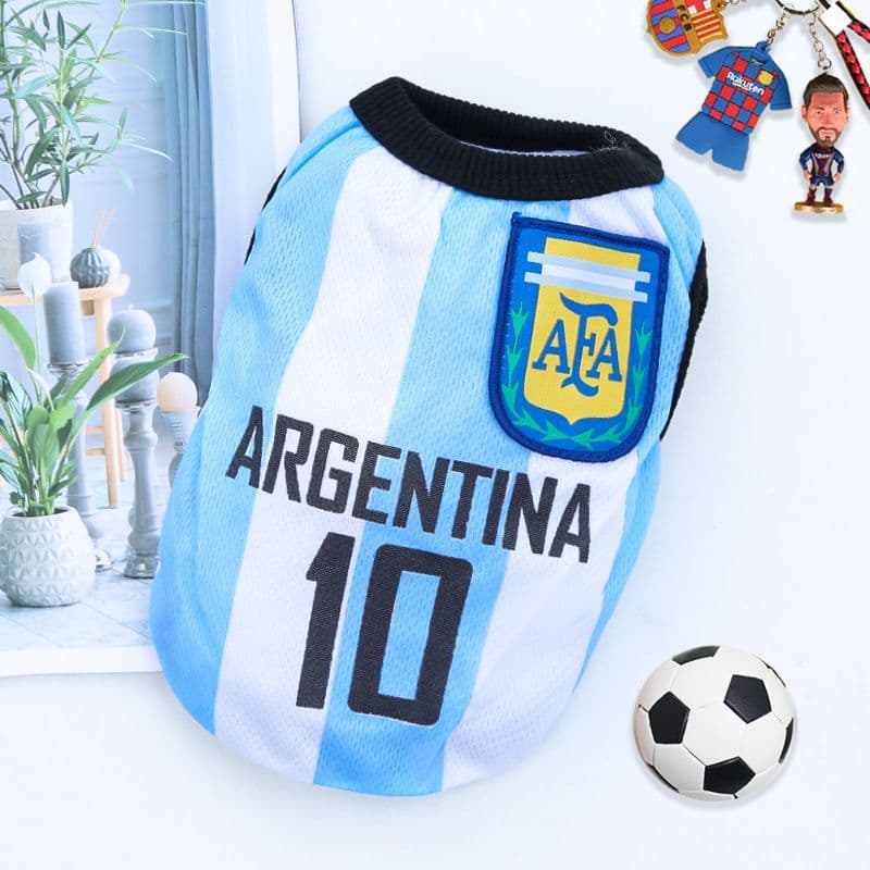 Pet Vest Polyester Soccer Basketball Style Other 3xl - approximately White Blue 10 Argentina