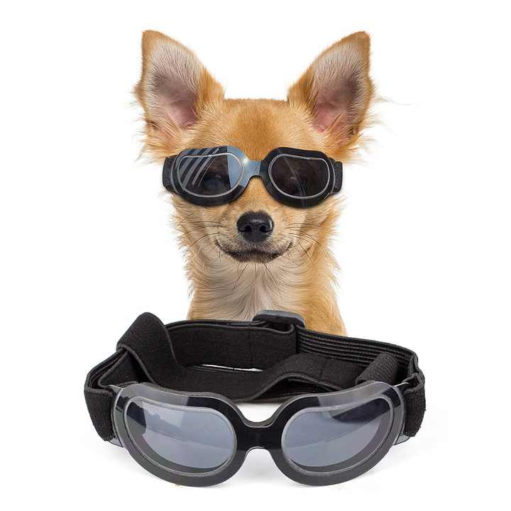 Lenses Pet Sunglasses for Dogs and Cats - UV Protection, Adjustable Strap, Anti-Wind and Anti-Fog Pet Goggles
