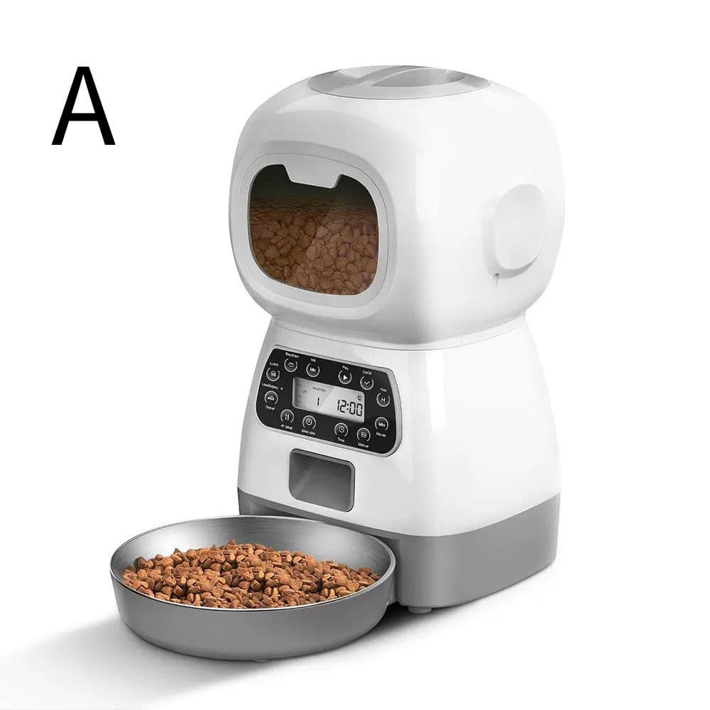 Smart Pet Automatic Feeder with 3.5L Capacity, Timed Portion Control, WiFi Remote Control, Voice Call Feature, Dual Power Supply for Cats and Small Dogs, Ideal for Indoor Use While You Are Away, photo 1 of 10