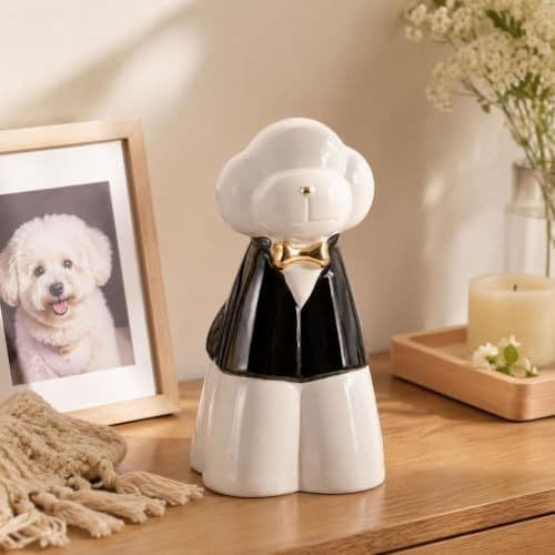 Glazed Ceramic Memorial Urn for Pets, A Sealed Display Holder with Home Shelf Placement and Quiet Remembrance Accent