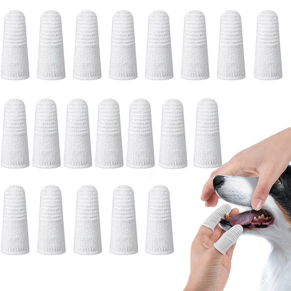 20 Pack Pet Finger Brush for Dogs and Cats, Gentle Teeth Cleaning, Reusable, Compatible with Oral-B, photo 1 of 6