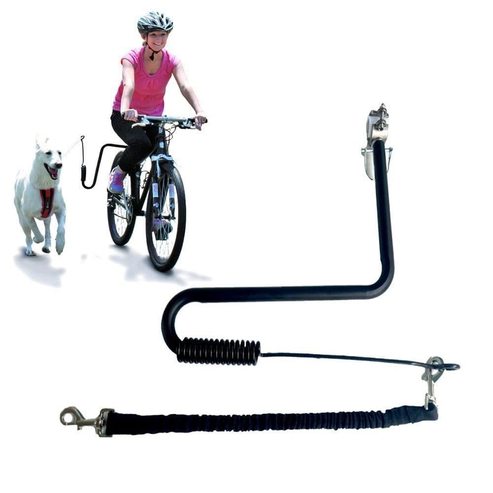 Ride with Your Best Friend: Durable Steel Bike Dog Leash with Shock-Absorbing Spring for Safe, Stable Cycling Walks – Ideal for One or Two Dogs, Perfect for Long-Distance Outdoor Adventures(Black), photo 1 of 8