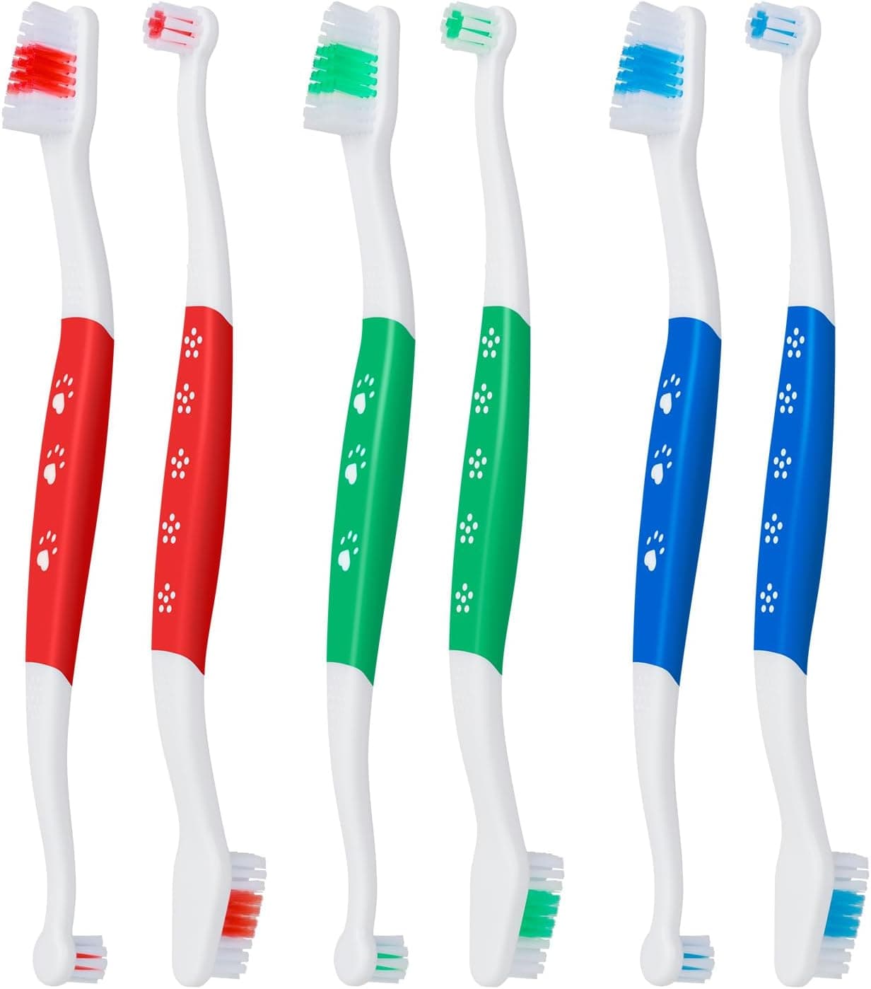 Petluno Pet Toothbrush for Dogs, Cats, Double Headed with Soft Bristles, Easy Teeth Cleaning, Non Slip Dog Toothbrushes in Bulk (Pack of 6) 6 Pcs, photo 1 of 7