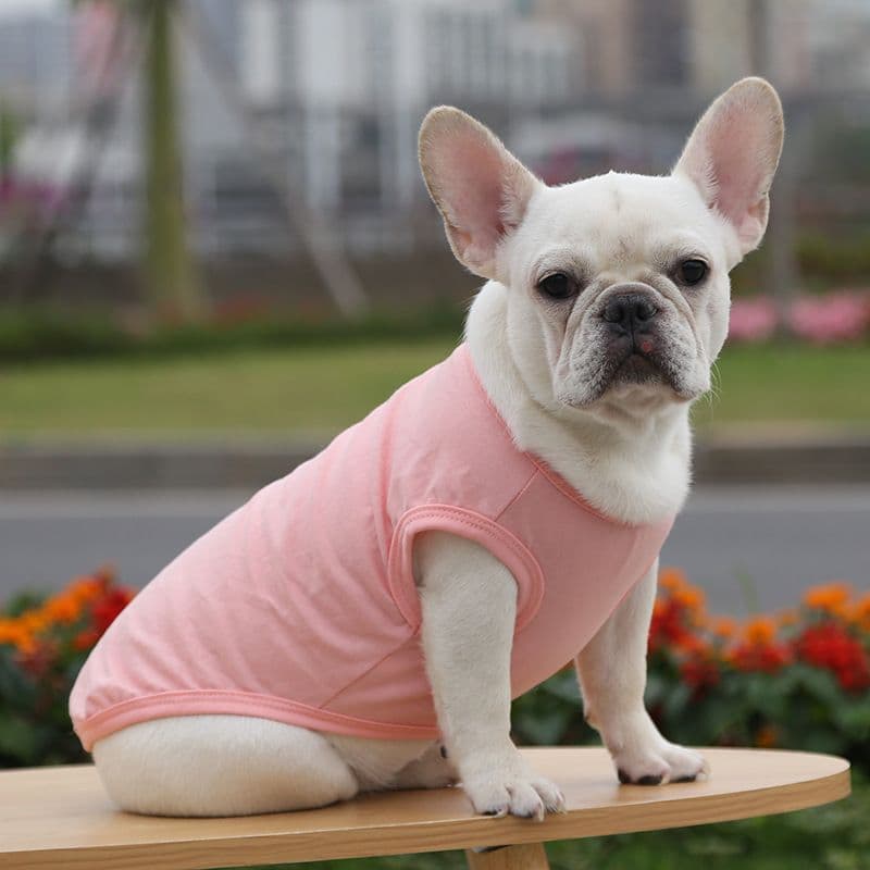 Cotton Pet Vest Dog Cat Clothing Small Large - Pure cotton vest pure light pink