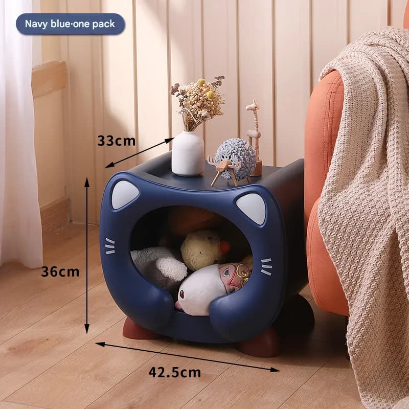 Cute Cat-Themed Stackable Storage Bin - Multi-purpose Pet Bed & Toy Organizer