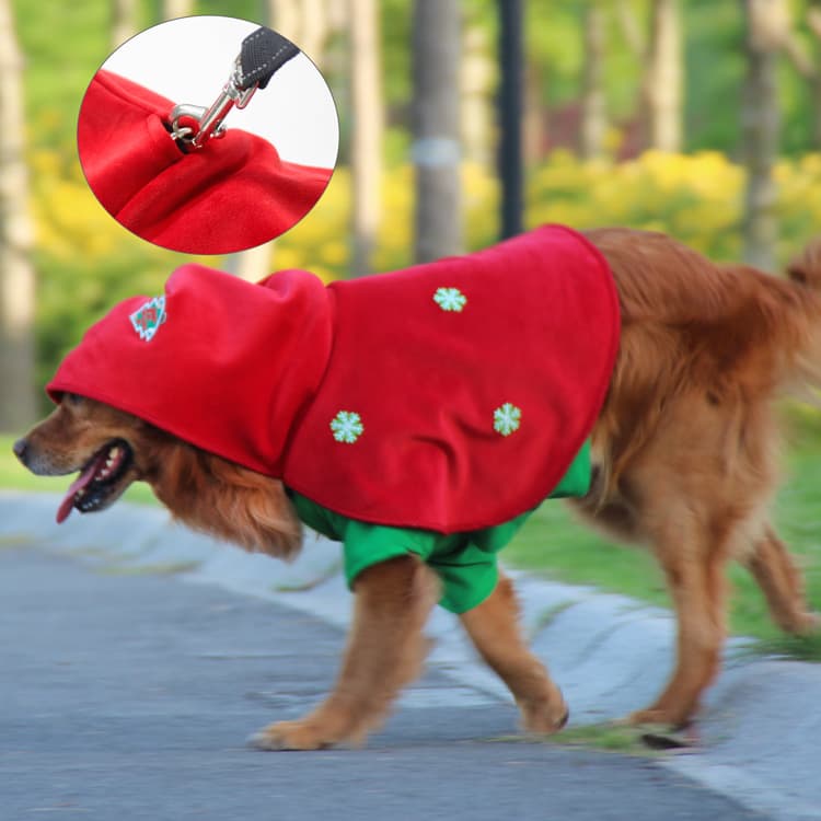 Christmas Dog Costume - Festive Hooded Cape & Green Jumpsuit Outfit, photo 1 of 10