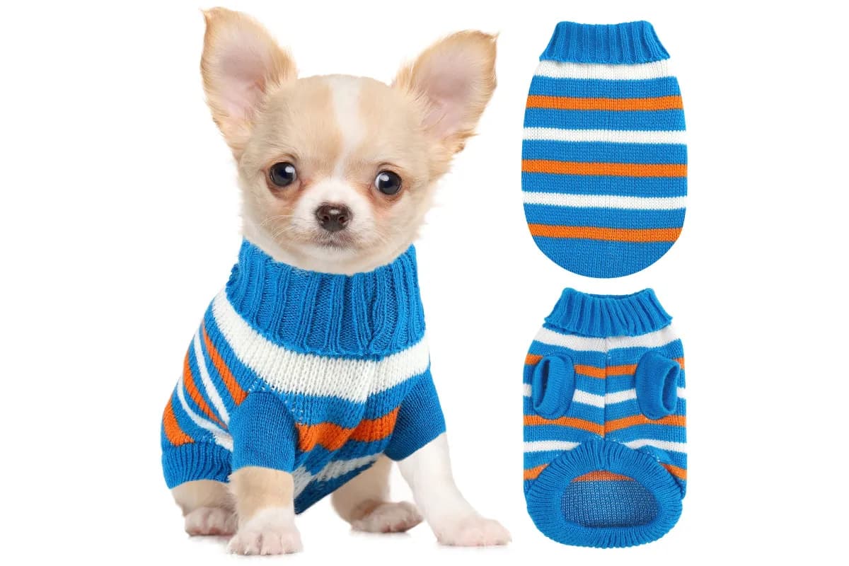 Warm Knitted Sweater for Dogs, Thickened Winter Pet Clothes for Small Dogs Cats, Cozy Dog Jumper for Chihuahua Yorkie Puppy, Cold Weather Outfit, photo 1 of 10