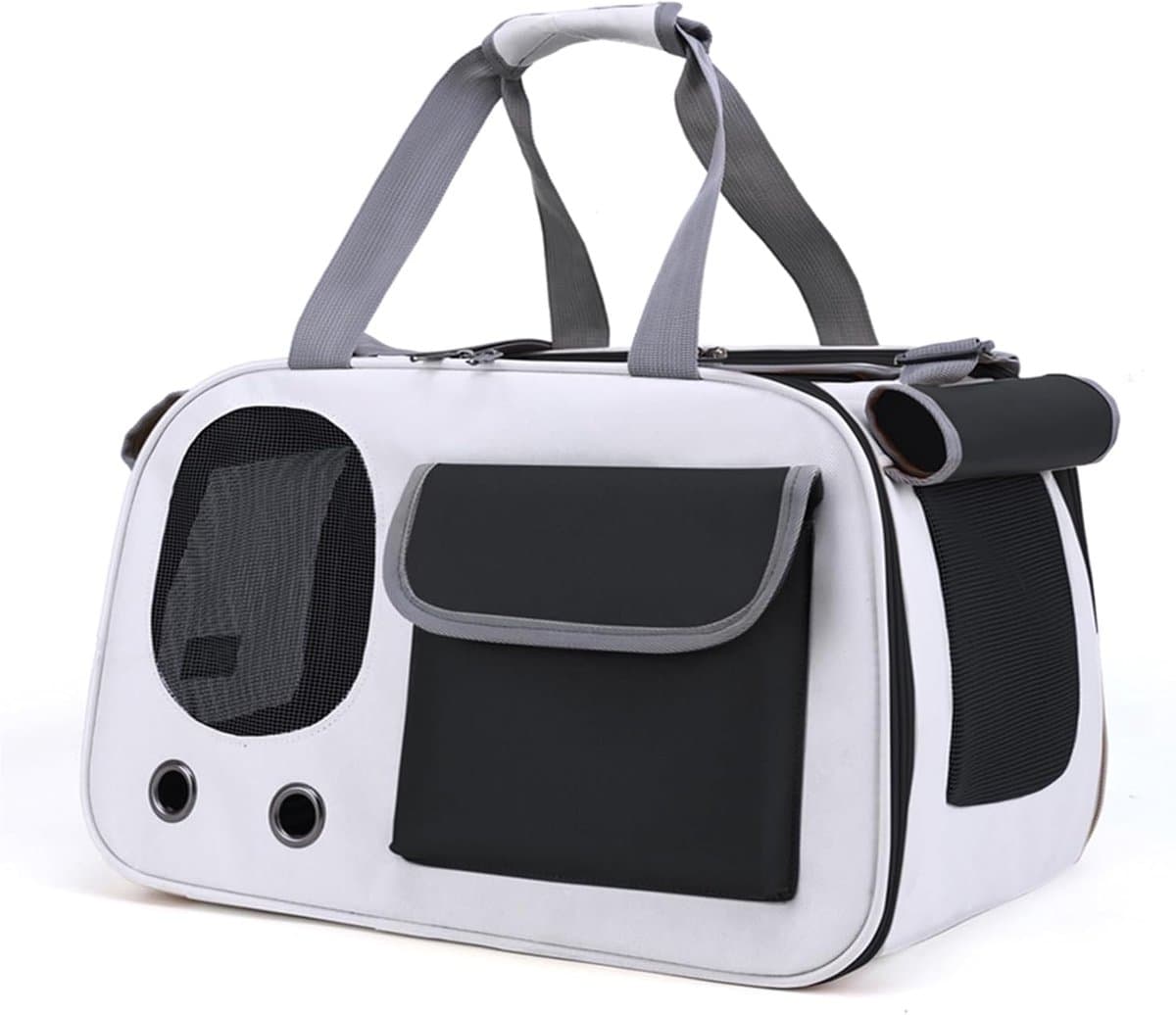 Cat and Dog Transport Bag - Travel Basket - Foldable Cat Transport Box - Cat Bag - Pet Carrier Bag with breathable holes and pockets - for medium-sized cats, small dogs - Dog Bag