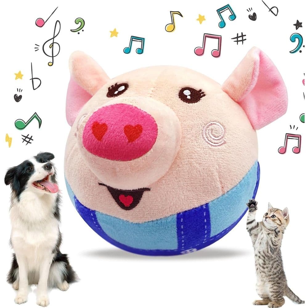 Interactive Dog Toys Pig,Squeaky Dog Toys with Recording and Music Modes, Rechargeable Jumping Moving Dog Chew Toys for Small/Medium/Large Dogs to Keep Them Busy(Blue Pig), photo 1 of 5