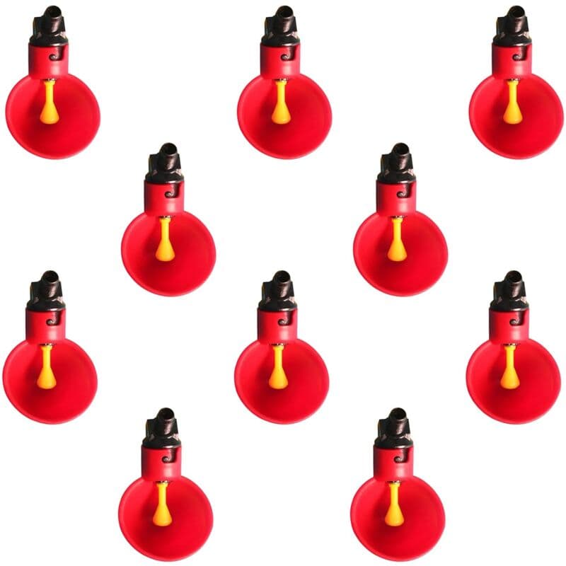 10 pcs Poultry Drinking Water Cups Automatic Plastic Chicken Cage Water Bowls Quail Piegon Waterers For Livestock, photo 1 of 4