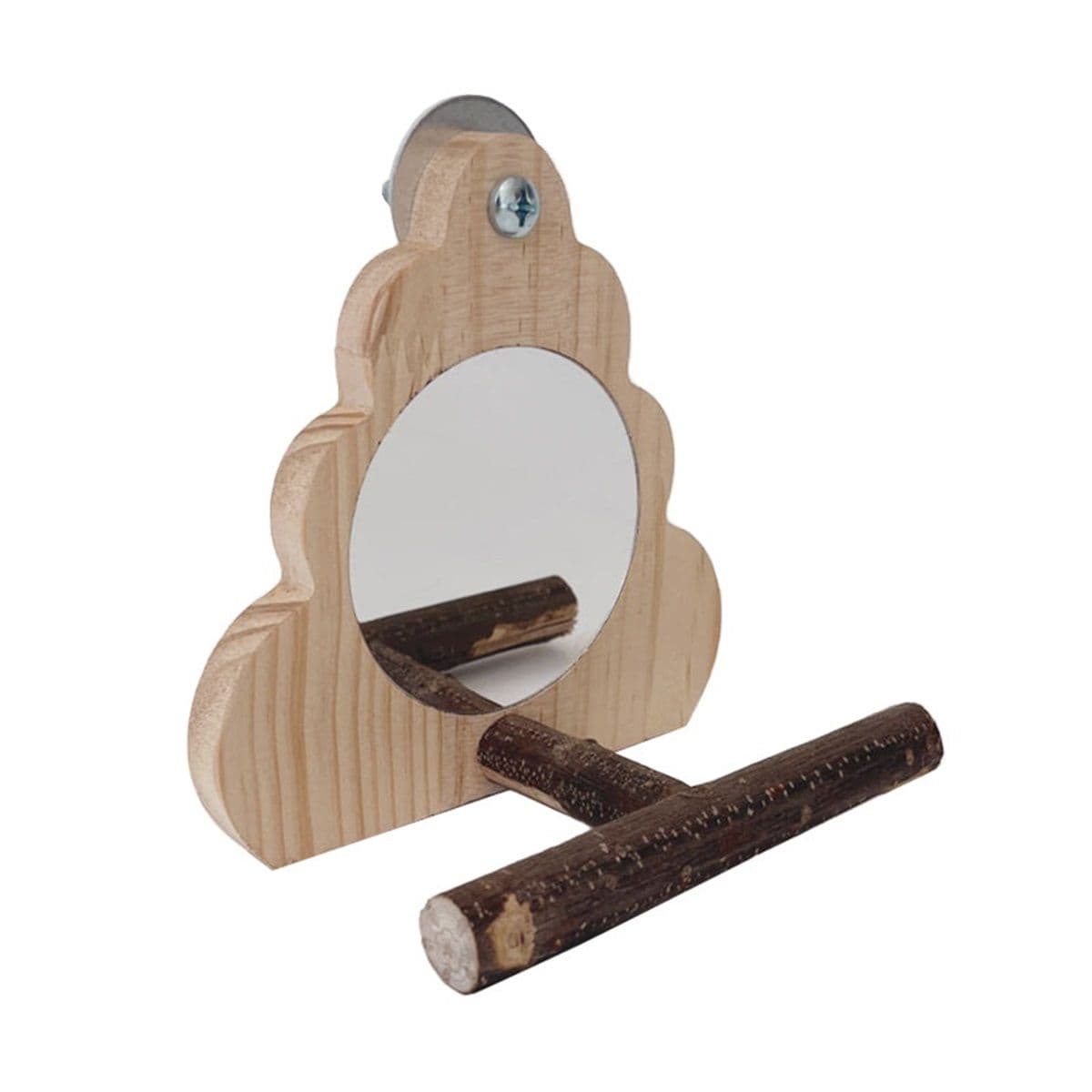 Wooden Bird Mirror for Cage, Parakeet Toys, Interactive Toys,Bird Cage Accessories for Parrots Finch Canaries, photo 1 of 5