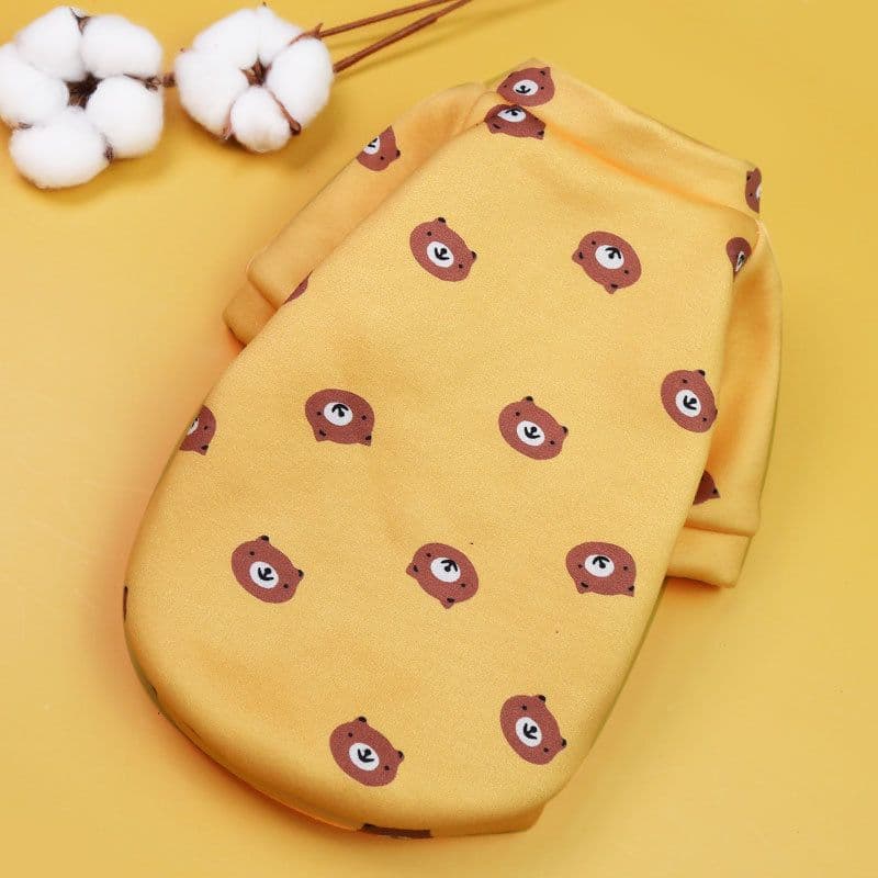 Shine Pet Sweatshirt Cartoon Print Two Leg 227 Leg Composite Velvet Bottom Lion Head - 30 227 Two-Leg Composite Velvet Yel, photo 1 of 10