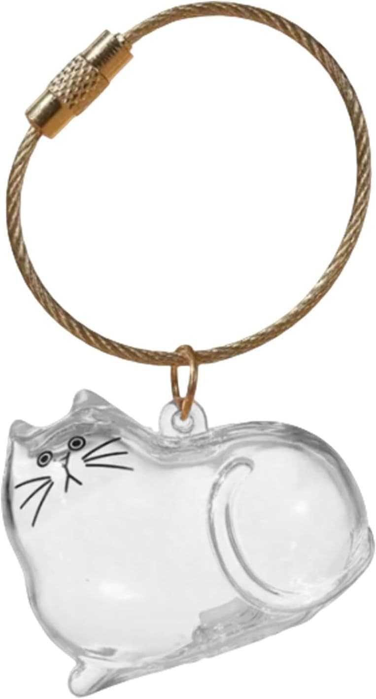 Cat Pet Keepsake Funeral Supplies: DIY Pet Fur Memory Capsule, Memorial Keychain for Cats, Transparent Transparent Material Pets Fur Keepsake, Self-Fill cat Memorial Gift for Pets Lovers (No.2), photo 1 of 7