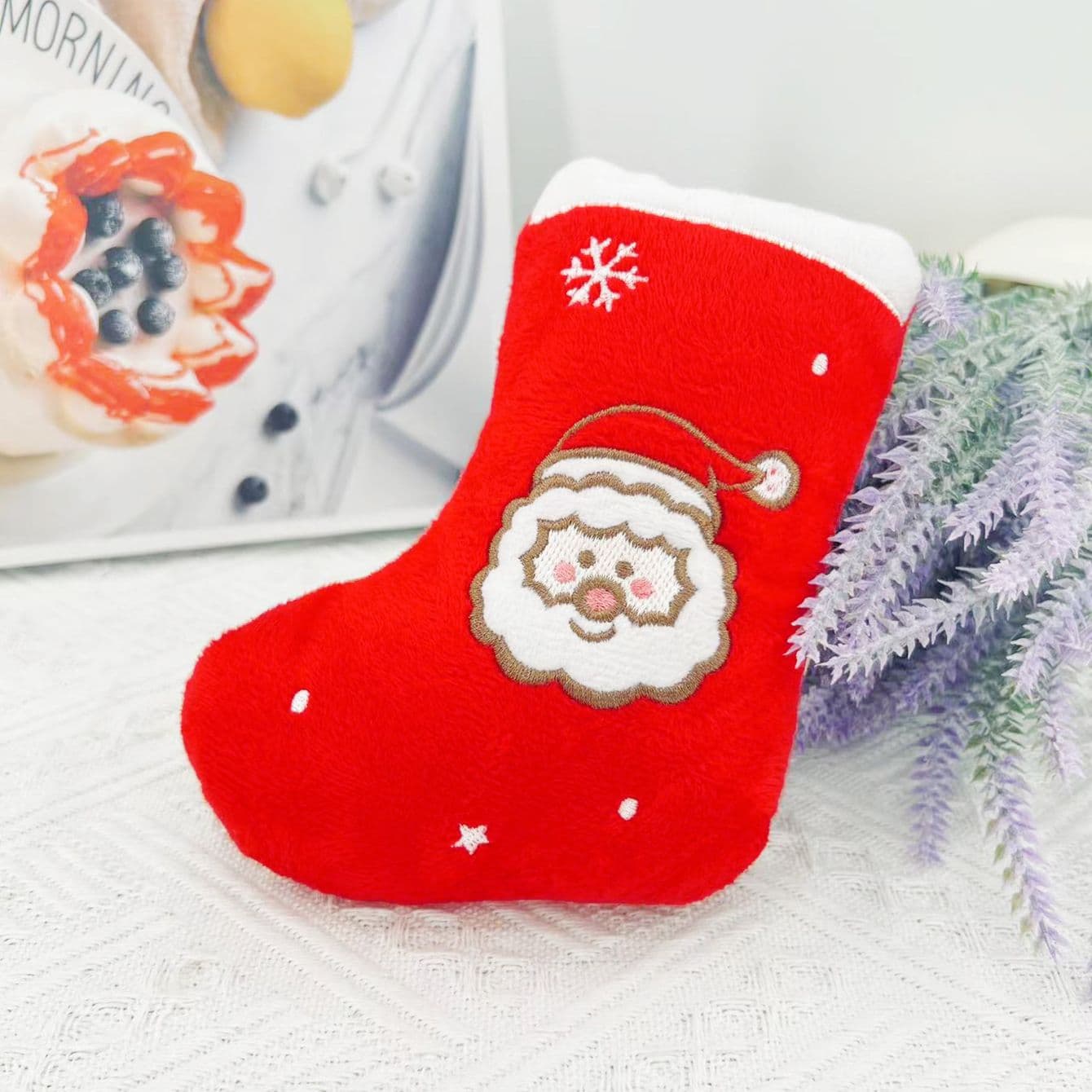Christmas Squeaky Dog Toys 2 Pack - Santa Claus Stocking Plush Toys, Lightweight Festive Chew and Interactive Play Toys for Holiday Pet Gifts, photo 1 of 10