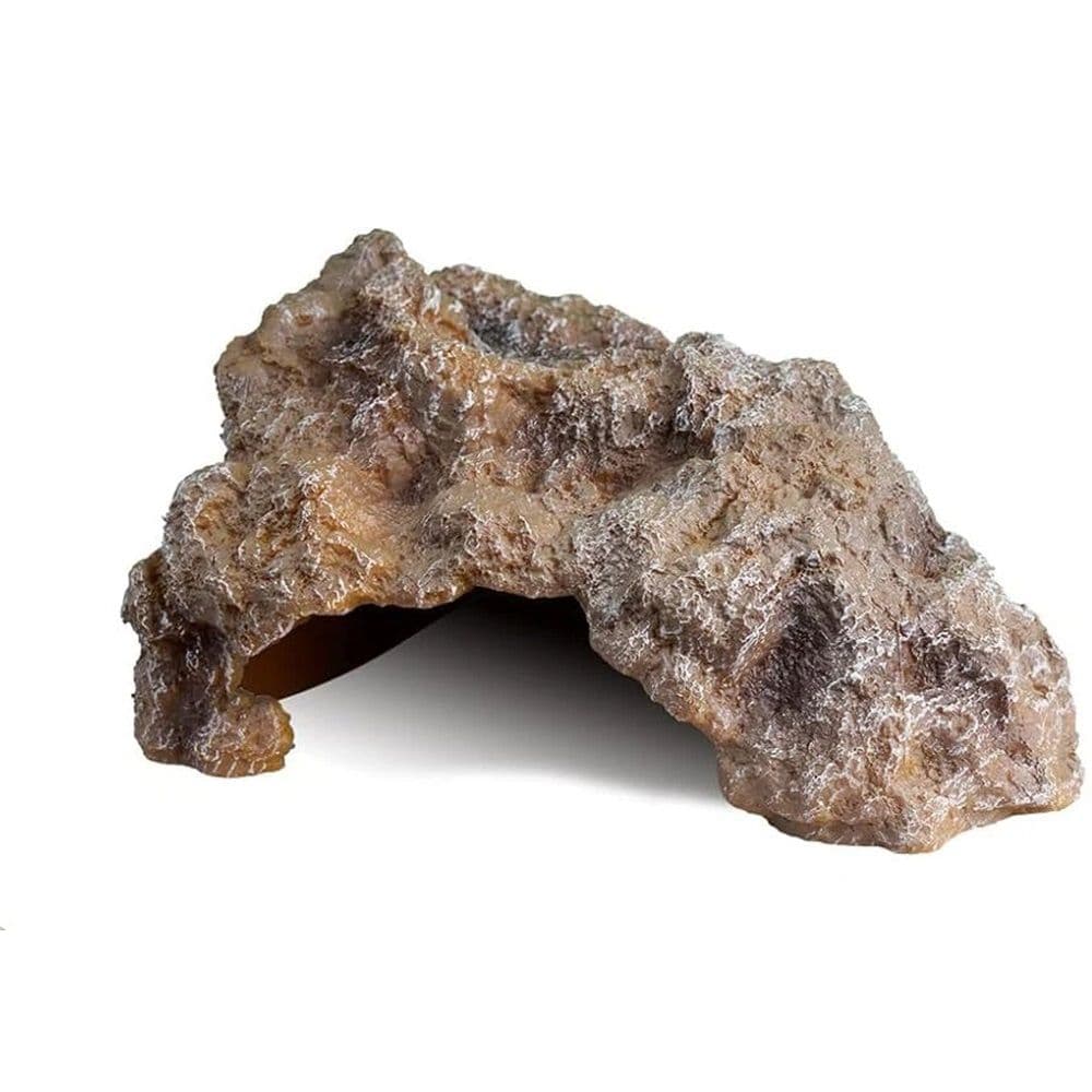 Reptile Hide Cave, Large Resin Bearded Dragon Hideout Rock Caves Snake Hide, Natural Terrarium Habitat Decor Ornament for Leopard Gecko Lizard Turtle Frog, (S), photo 1 of 5