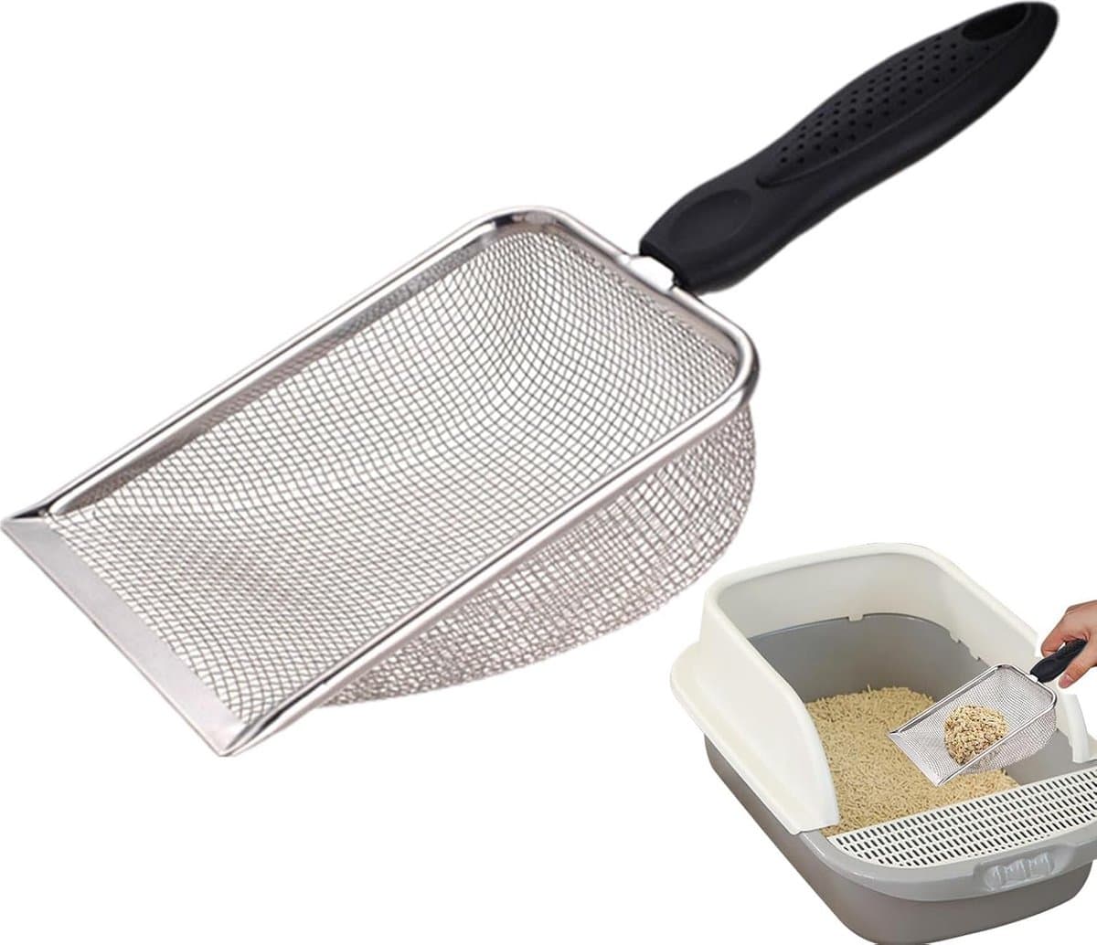 Cat litter scoop - Poop scoop - Ergonomic - Stainless steel, photo 1 of 5