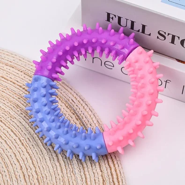 Dog Chew Ring Toy Rubber Puppy Teething Toy, Blue