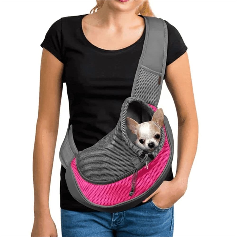 Pet Sling Carrier, Dog Sling Carrier with Breathable Mesh, Travel Safe Sling Bag Carrier for Small Dogs Cats Less Than 2.3 kg, photo 1 of 5