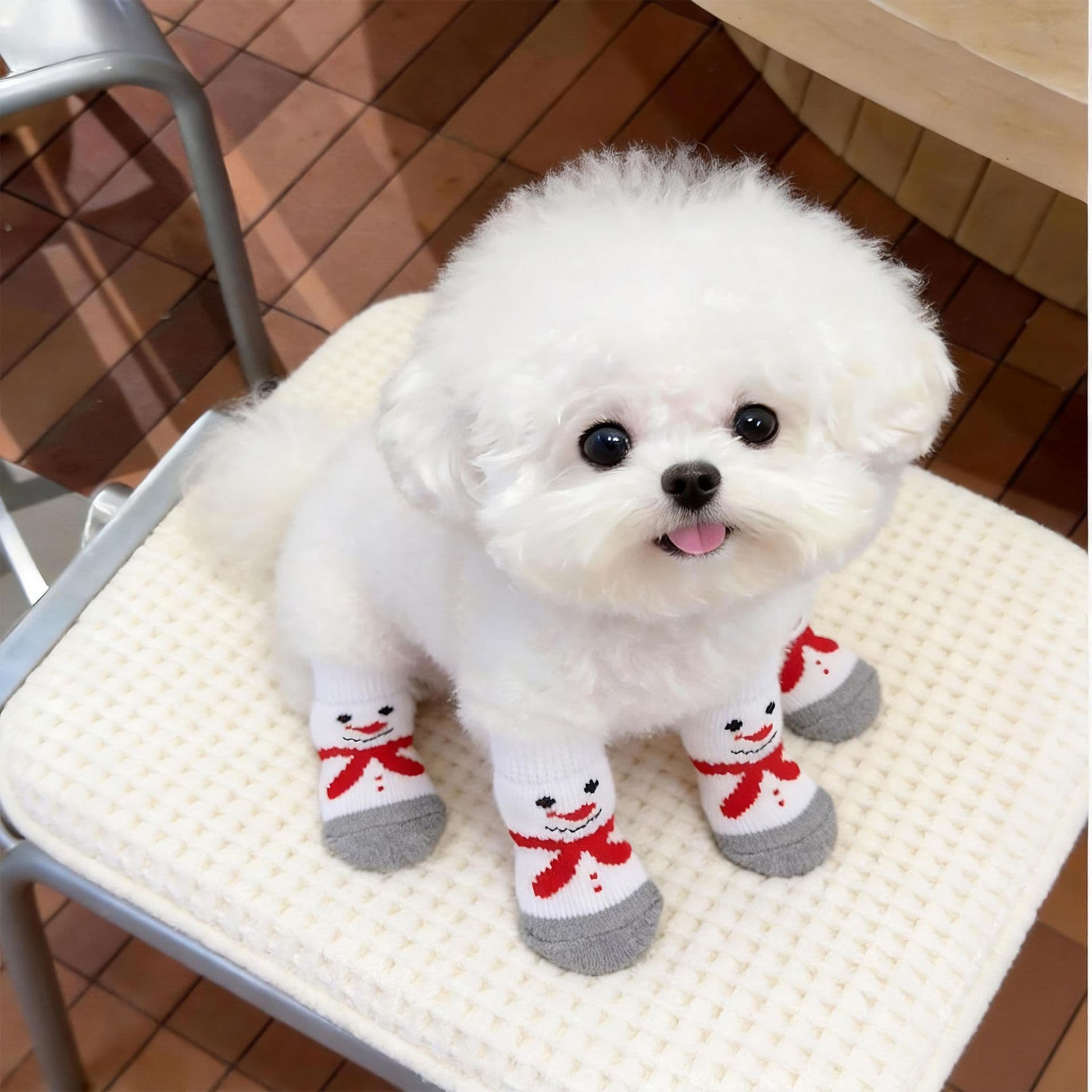 AMOOR Dog Christmas Socks Snowman