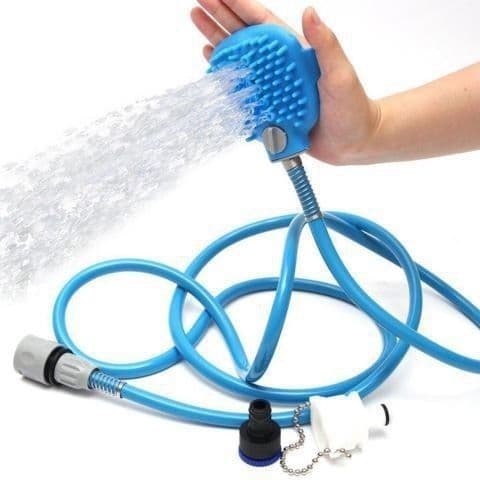 Multi-Functional Pet Shower Brush with Hose, Silicone Massage Sprayer for Dog Cat Bath Cleaning, photo 1 of 6